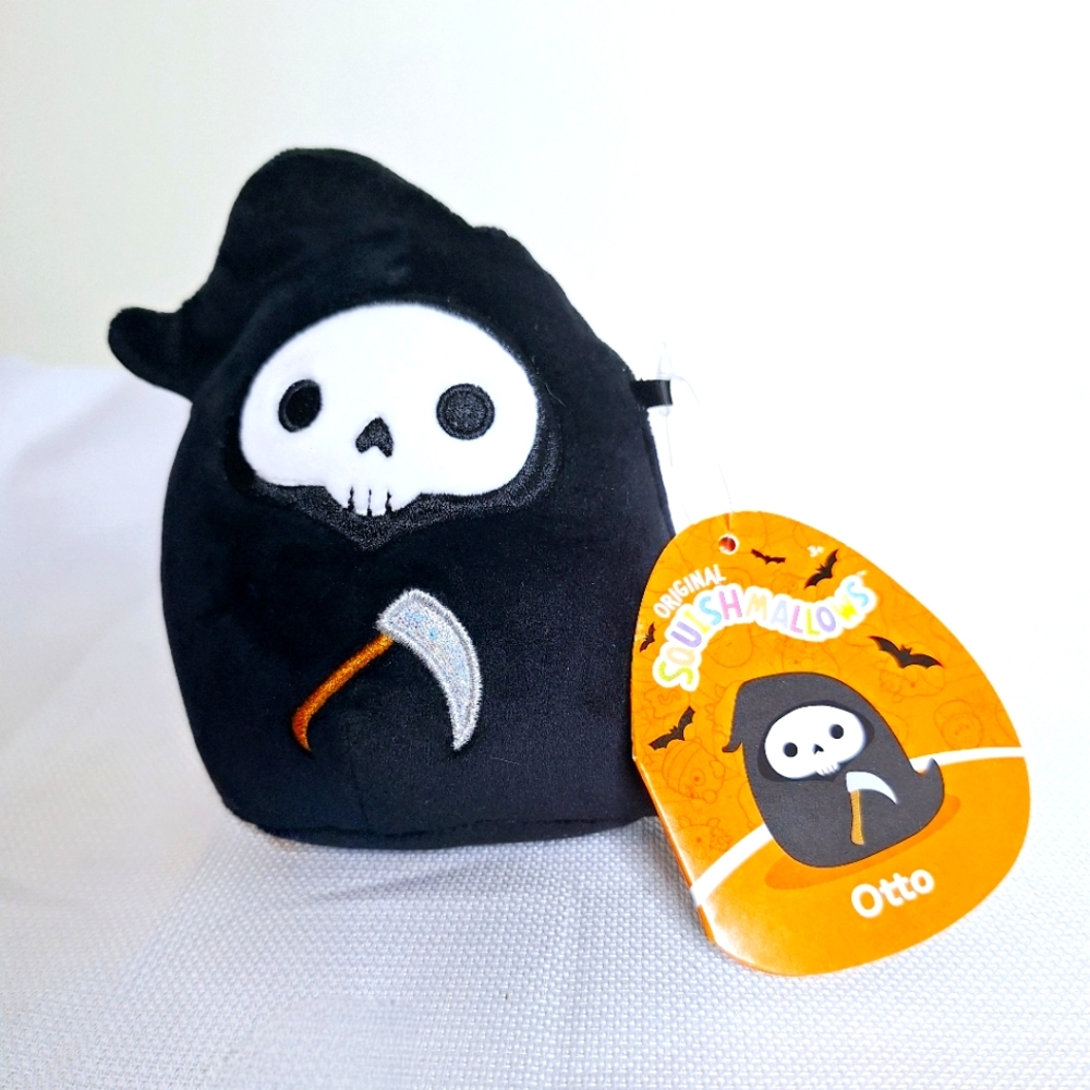 Original Squishmallows Brand" Little Otto The Pumpkin Reaper" 5 inch Halloween.